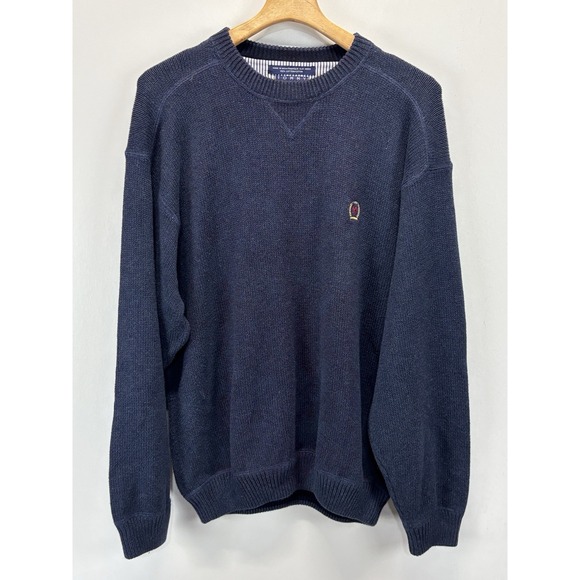Tommy Hilfiger Other - Vtg Tommy Hilfiger Sweater Sz Large Men's Blue Cotton Crest 90s Y2K